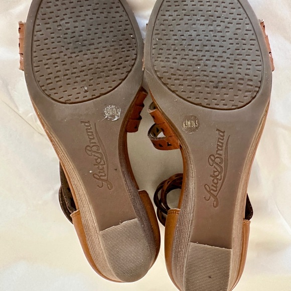 Lucky Brand Jaleels Taupe, Strappy Wedge Sandals, 6.5M - Picture 11 of 14